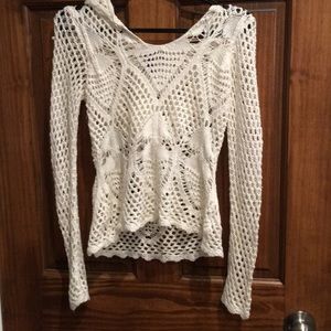 Off white lace sweatshirt/long sleeve.